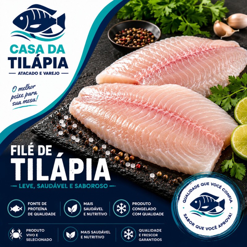 FILÉ DE TILÁPIA - ATACADO 01 Kg FILÉ DE TILÁPIA - ATACADO 01 Kg