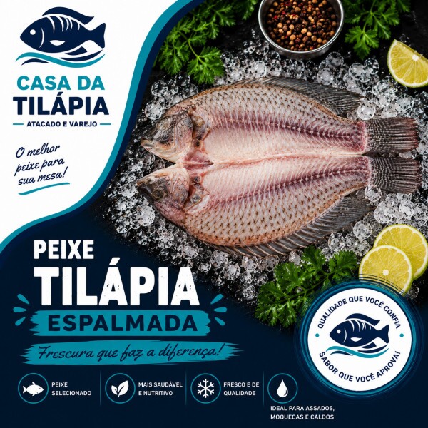 PEIXE TILÁPIA ESPALMADA 01 KG